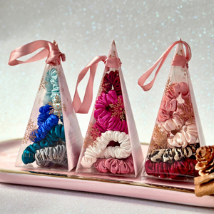 100% Pure Mulberry Silk Scrunchie Ornament Sets