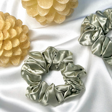 Load image into Gallery viewer, Luxe Pure Silk Hair Scrunchie - Sage
